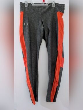 Under Armour Gray Leggings with Orange Side Panels